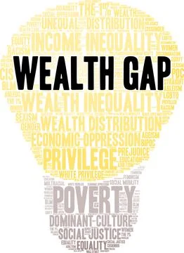 Wealth Gap Word Cloud 스톡 일러스트