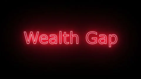 Wealth Gap, Written in Neon Text Effect with a bit of Flicker Effect Stock Footage 239163590