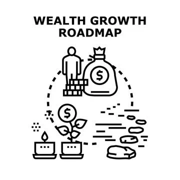 Wealth growth roadmap developing financial success strategy 库存插图