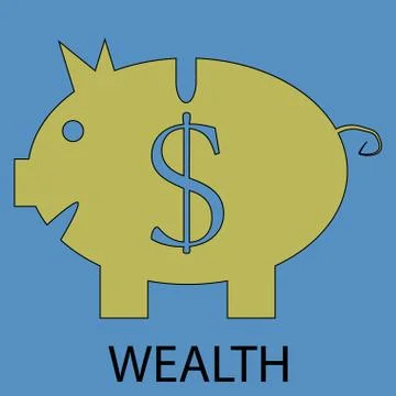Wealth icon flat design Stock Illustration