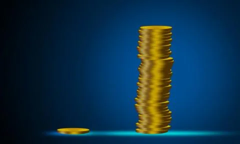 Wealth inequality concept with coins stack Stock Illustration