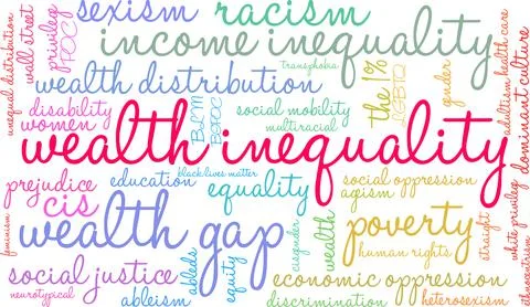 Wealth Inequality Word Cloud Stock-Illustration