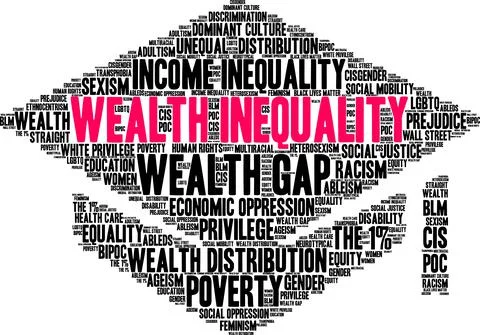 Wealth Inequality Word Cloud Ilustração Stock