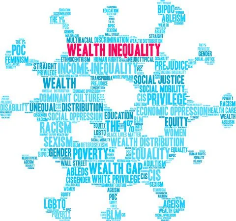 Wealth Inequality Word Cloud Stock Illustration