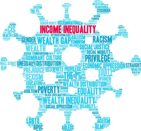 Wealth Inequality Word Cloud 스톡 일러스트