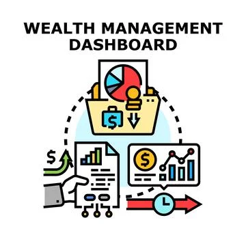 Wealth management dashboard optimizing financial planning strategy Stock Illustration