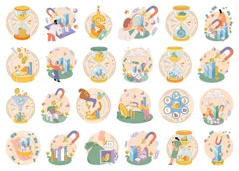 Wealth management. Diversification is strategy to mitigate risks in wealth 스톡 일러스트