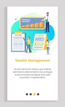 Wealth Management Infocharts and Analytics Vector 스톡 일러스트