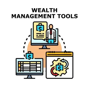 Wealth management tools for financial planning and advisory 스톡 일러스트