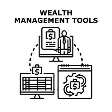 Wealth management tools for financial planning and advisory Ilustração Stock