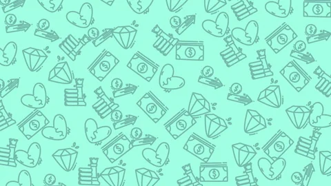 Wealth Pattern Background Money and Diamonds Seamless Loop Vidéo 330677933