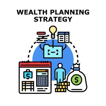 Wealth planning strategy concept developing financial future Stock Illustration