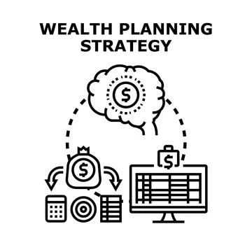 Wealth planning strategy developing financial future concept Stock-Illustration