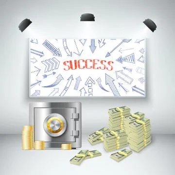 Wealth Realistic Template Stock Illustration