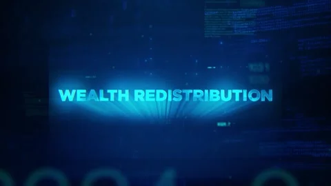 Wealth redistribution concept technology futuristic data background Stock Footage 342800467