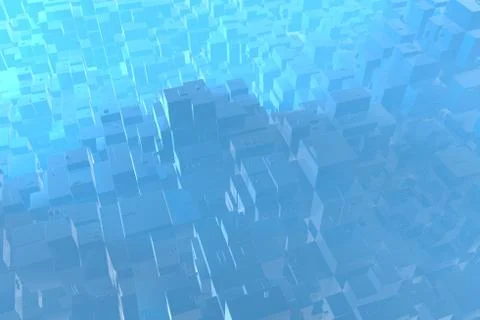 Wealth rich concept idea of blue city at sunset rays Abstract space background Illustrazione stock