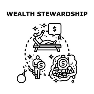 Wealth stewardship concept with financial responsibility and freedom Stock Illustration