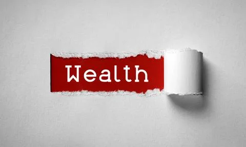 Wealth - torn paper strip concept Stock Illustration