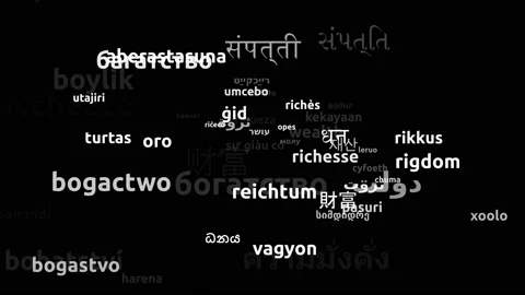 Wealth Translated in 64 Worldwide Languages Endless Looping 3d Zooming Wordcl Stock-Footage 145224169