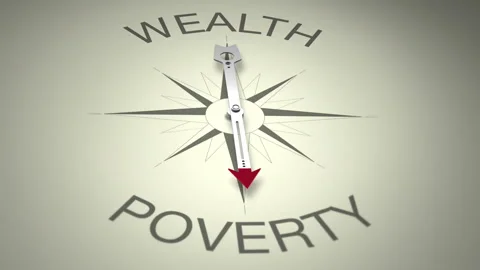 Wealth Versus Poverty Arrow 3D Animation Stock Footage 281105205