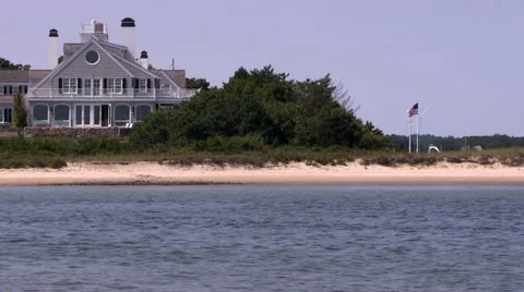 Wealthy waterfront Stock Footage 49251659