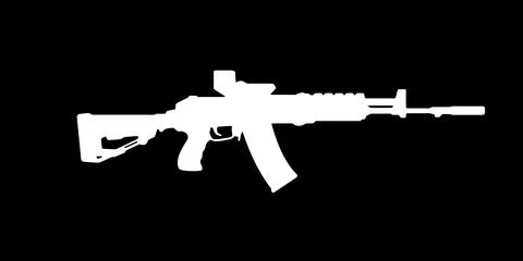 Weapon AK 47 vector graphic T shirt design Stock Illustration