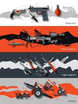 Weapon Banners Set Illustrazione stock