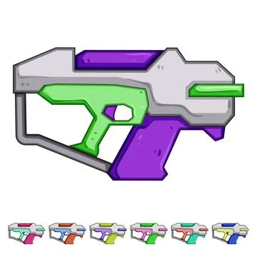 Weapon blaster gun cartoon vector graphic イラスト素材