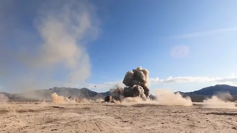 Weapon fired from A-10 Thunderbolt II aircraft strikes target in Nevada desert Видео 227138445