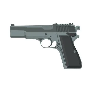 Weapon, flat style gun on white background Stock Illustration
