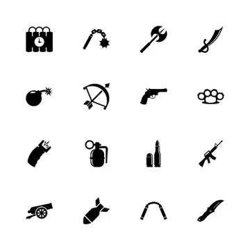 Weapon - Flat Vector Icons Stock Illustration