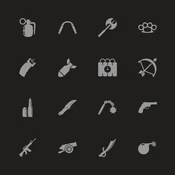 Weapon - Flat Vector Icons 스톡 일러스트