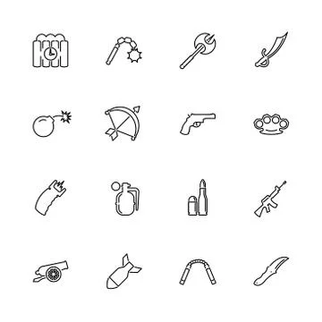 Weapon - Flat Vector Icons Stock Illustration