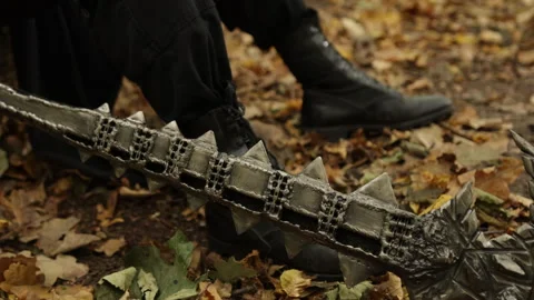 Weapon forest, Forest hammer, Weapon closeup Vidéo 345574320