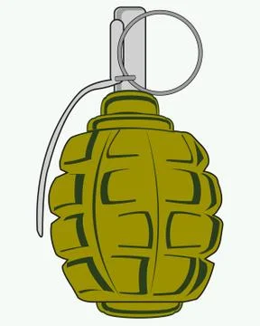 Weapon grenade on white Stock Illustration