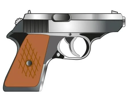 Weapon gun on white Illustrazione stock