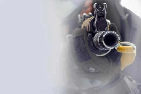 Weapon in the hands of a sniper. Stock Photos