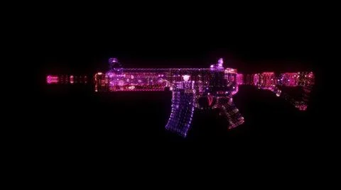 Weapon Hologram Wireframe. Nice 3D Render on a black background Stock Illustration