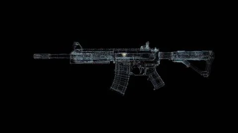 Weapon Hologram Wireframe. Nice 3D Render on a black background Stock Illustration