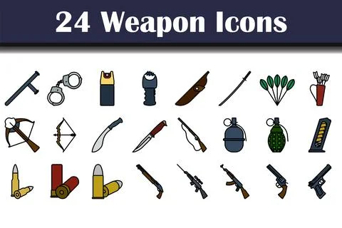 Weapon Icon Set Stock Illustration