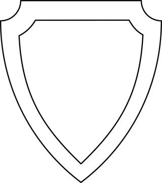 Weapon icon. Shield. Vector, line, one color. Stock Illustration