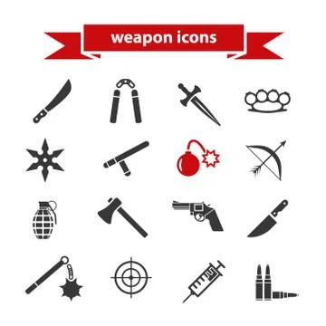 Weapon icons Stock Illustration