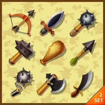 Weapon icons-set Stock Illustration