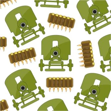 Weapon machine gun soviet sample and patrons pattern イラスト素材