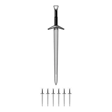 Weapon medieval sword cartoon vector graphic Stock Illustration