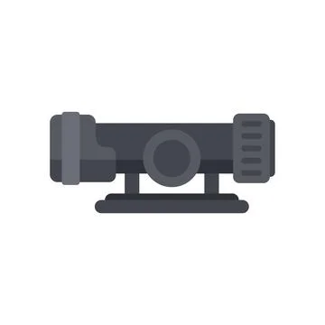Weapon scope icon flat vector. Rifle gun Stock Illustration