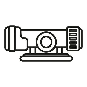 Weapon scope icon outline vector. Rifle gun Stock Illustration