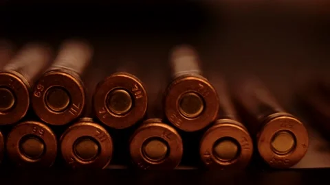 The weapon shoots cartridges, inside view Stock Footage 139040431