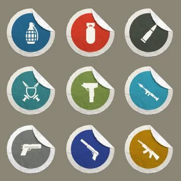 Weapon simply icons Stock Illustration