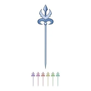 Weapon trident magic cartoon vector graphic Stock Illustration